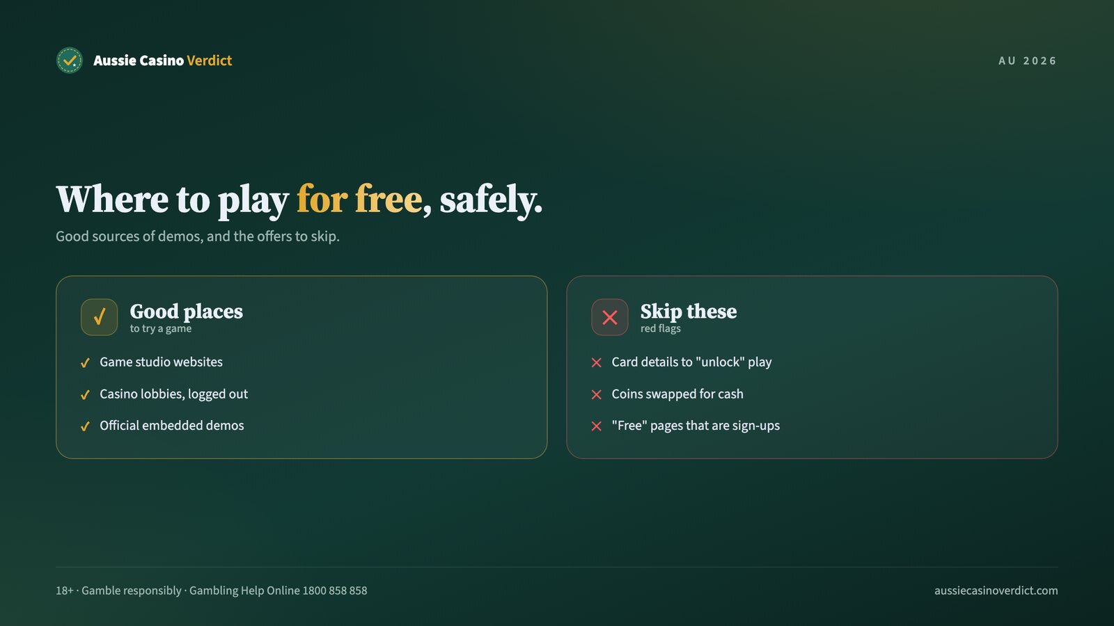 Where to find free online pokies safely and which free pokies offers to avoid